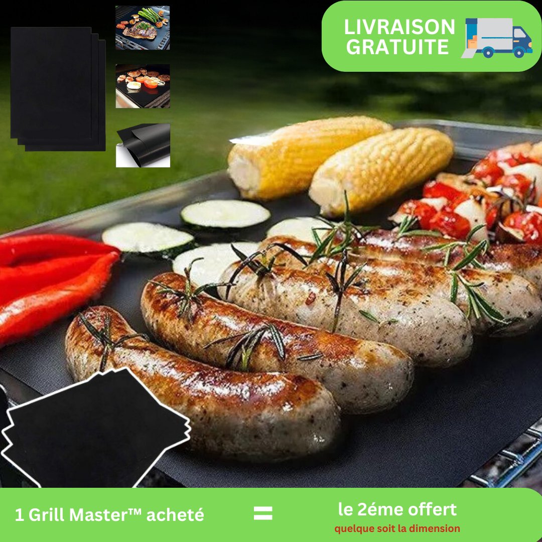 Grill Master™ Plaque de Cuisson_Tapis Barbecue - Ma cuisine parfaite