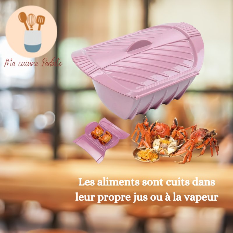 SteamEase™ Cuiseur Vapeur Rectangulaire en Silicone pour Micro-Ondes - Ma cuisine parfaite